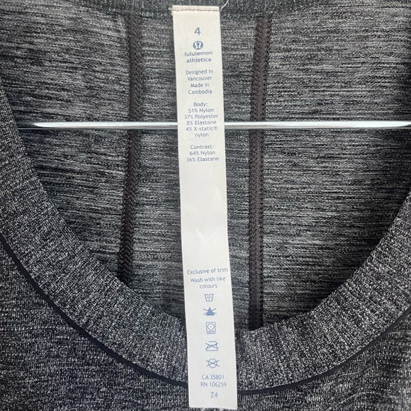 Lululemon Melange Gray Lightweight Long Crop Sleeveless Tank size 4 - Picture 3 of 3